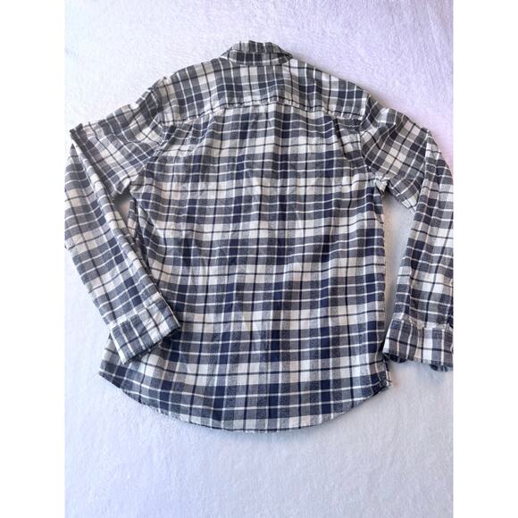 Lucky Brand Mens Medium Flannel Plaid Long Sleeve Shirt Western Blue - Picture 9 of 9